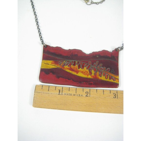 Frances Stikine 2 Necklace Abstract Enamel Pendant 25 in Bib Vintage - Picture 3 of 10